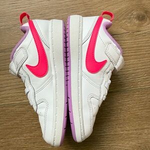 Nike Kids White and Pink Sneakers